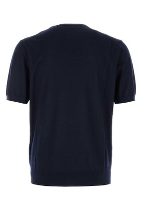 Prada Mens Virgin Wool Crew-Neck Sweater Navy