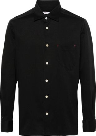 Kiton classic-collar cotton shirt - men - Cotton - 43 - Black