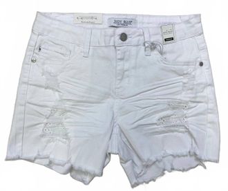Judy Blue Womens Distressed With Lace Patch Shorts In White