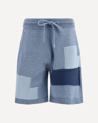 Laneus Patchwork cotton knit Shorts Male 48