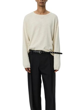 Mfpen Relaxed-Fit Beige Jumper with Textured Fabric