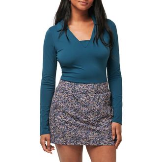 Travis Mathew Where it Counts Long Sleeve Top in Atlantic Deep at Nordstrom, Size Medium