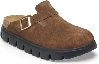Birkenstock Womens Boston Chunky Clog - Narrow In Dark Tea
