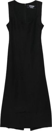 Jacquemus Square Neck Midi Jurk - Dames - Casual kleedjes - Zwart - XS - Kleedjes