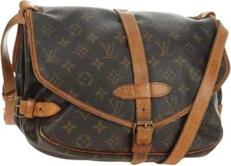Louis Vuitton Pre-owned Saumur 30 Shoulder Bag - Dames - Vintage Schoudertas - Bruin - ONE Size - Leer - Vintage