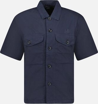 C.P. Company Mens CP Company Total Eclipse Popeline Boxy Short Sleeve Shirt - Navy - Size: 42/Regular