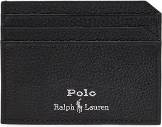 Polo Ralph Lauren Pebble Leather Card Case - Heren - Portefeuilles - Zwart - ONE Size - Leer - Accessoires
