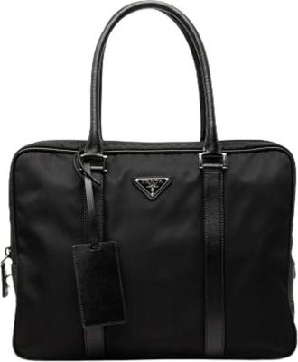 Prada Pre-owned Vintage Business Bag - Dames - Vintage Handtas - Zwart - ONE Size - Leer - Vintage