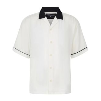 Strellson Overhemden, Heren, Wit, S, V-Hals Lyocell Shirt