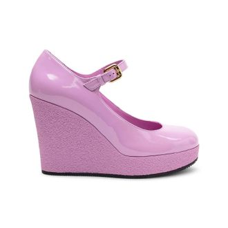 Hogan Womens Leather Wedge Pumps In Pink