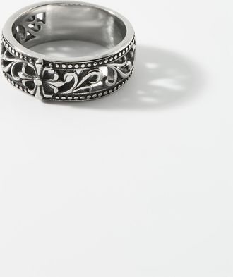 Le 31 Mens Grooved cross openwork ring