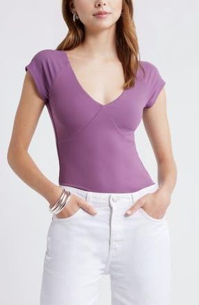 Open Edit Cap Sleeve Top in Purple Conserve at Nordstrom Rack, Size Xx-Small
