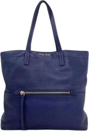 Miu Miu Pre-owned Tote Bags, female, Blue, Size: ONE SIZE Pre-owned Tote bag
