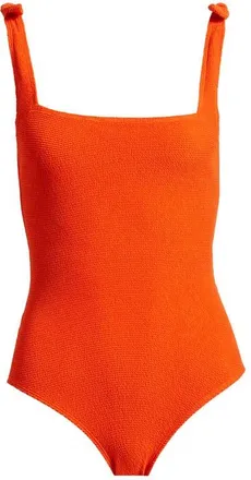 & Other Stories Textured One-Piece Swimsuit in Orange Bright at Nordstrom, Size 8