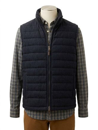Faherty Teton Valley Vest In Navy Twilight Heringbone