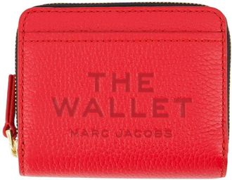 Marc Jacobs Womens Compact Leather Wallet Red Cowhide