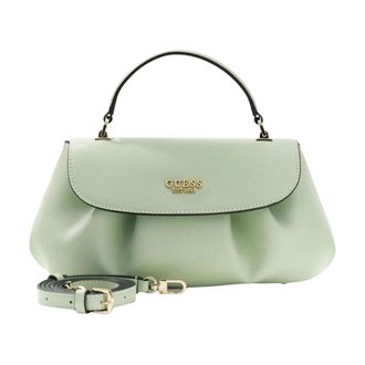Guess Tassen, Dames, Groen, ONE Size, Leer, Amorette Top Handle Flap