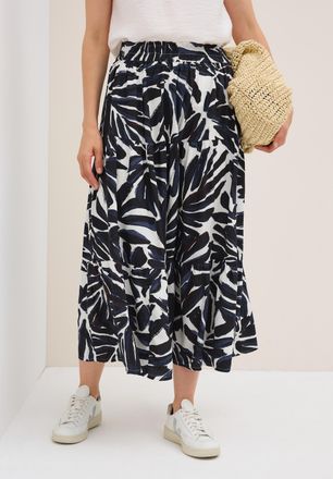 Cecil Maxirock CECIL, Damen, Gr. XXL (46), blau (urban dunkelblau), Web, Obermaterial: 100% Viskose, bedruckt, l&auml;ssig geschnitten lang, R&ouml;cke Maxirock, mit 