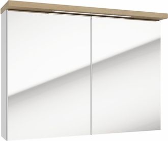 Puma Naturel - Armario Con Espejo Stilla + Led 80x60 Cm, Blanco (stillae08002)