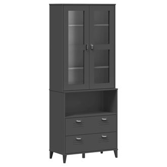 vidaXL Aparador Alto Viken Madera De Pino Gris Antracita 80x40x200 Cm Vidaxl