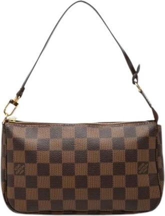 Louis Vuitton Pre-owned Pochette Accessoires - Dames - Vintage Schoudertas - Bruin - ONE Size - Leer - Vintage
