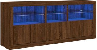 vidaXL Sideboard with led Lights Brown Oak 162x37x67 cm Vidaxl