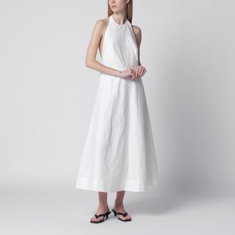 R&oacute;he White midi dress in cotton blend
