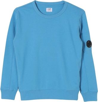 C.P. Company C.P. Company, Kids Sweatshirts, male, Blue, 10 Y, White Long Sleeve Jumper