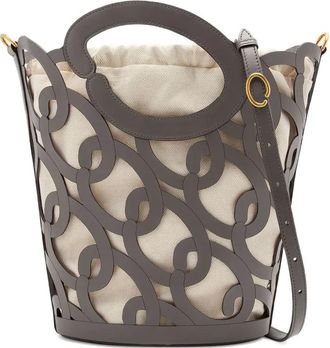 Oscar De La Renta Borsa tote in pelle - Grigio