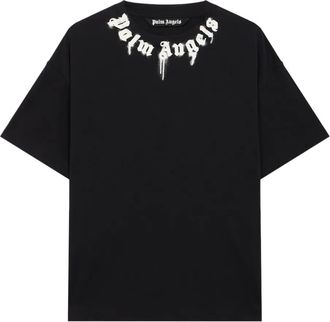 Palm Angels T-shirt met logo - Zwart