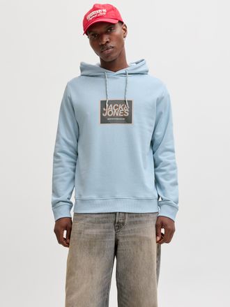 Jack & Jones Kapuzensweatshirt JACK & JONES JJRAIN SWEAT HOOD UNB, Herren, Gr. XXL, celestial blau, Sweatware, Obermaterial: 100% Baumwolle, bedruckt, regular fit 