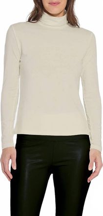 Lyss&eacute; Essential Long Sleeve Turtleneck Top In Latte