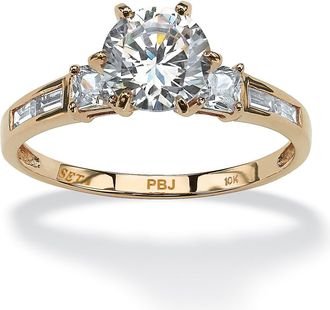 Palm Beach Jewelry 2.14 TCW Round Cubic Zirconia Ring in 10k Gold