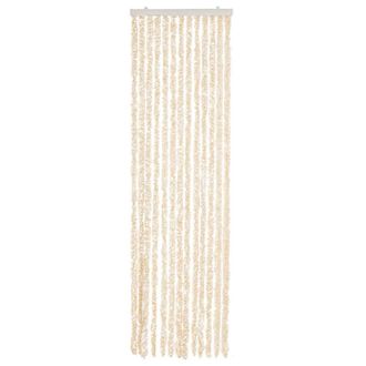 Berkfield Home Soft Fly Curtain Beige & White 56x200 cm Chenille
