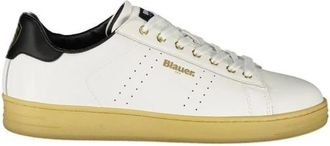 Blauer Luxe Leren Sneakers - Heren - Sneakers - Wit - 43 EU - Leer - Schoenen