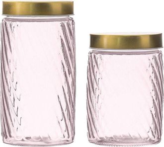 10 Strawberry Street Set Of 2 Madison Graduated Glass Canisters
