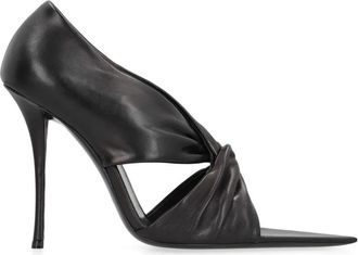 Saint Laurent Twist Detail Pointed Toe Stiletto Pumps - Dames - Sandalen met hakken - Zwart - 38 1/2 EU - Schoenen