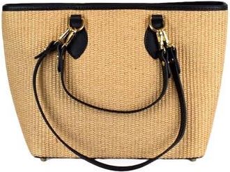 Persaman New York Naomi Raffia & Leather Tote in Blue at Nordstrom Rack