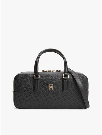 Tommy Hilfiger Womens Allover Monogram East-West Crossbody Bag - Black