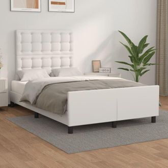 vidaXL Vidaxl - Estructura De Cama Sin Colch&oacute;n Cuero Sint&eacute;tico Blanco 120x190cm
