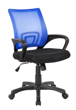 Serena Serena - Silla De Oficina Lismore, Silla Operativa De Malla Con Reposabrazos, Asiento De Oficina Ergon&oacute;mico, Cm 59x54h90/100, Negro Y Azul