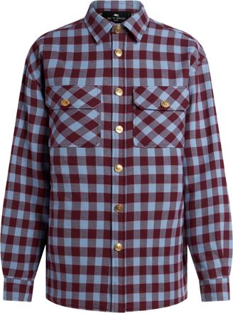 Etro padded check jacquard shirt - women - Cotton - 44 - Red
