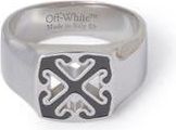 Off-white Mens Black Enamel Arrow Ring in Silver at Nordstrom, Size 12