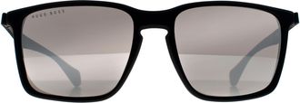 HUGO BOSS Rectangle Mens Black Grey Mirror 1114/S - One Size