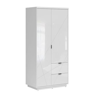 Petits Meubles Armario 2 puertas 2 cajones paneles de madera revestidos de melamina
