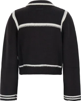Pinko Womens Lace Jacket Brown Merino Wool Tops Top