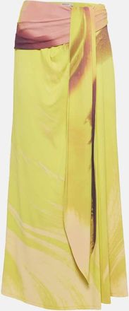 SIMKHAI Anika printed draped midi skirt