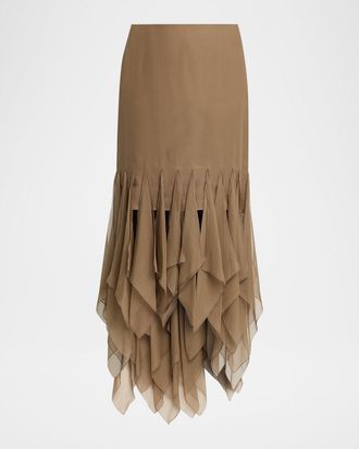 Valentino Garavani Asymmetrical Chiffon Skirt
