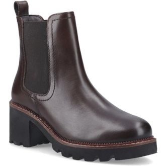 Hush Puppies Gaia Leather Womens Chocolate Heeled Chelsea Boots - Size UK 3