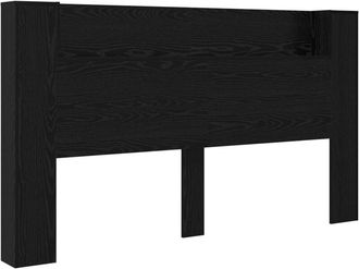 vidaXL Cabecera Con Led Con Estante Roble Negro 180 X 16,5 X 103,5 Cm Vidaxl